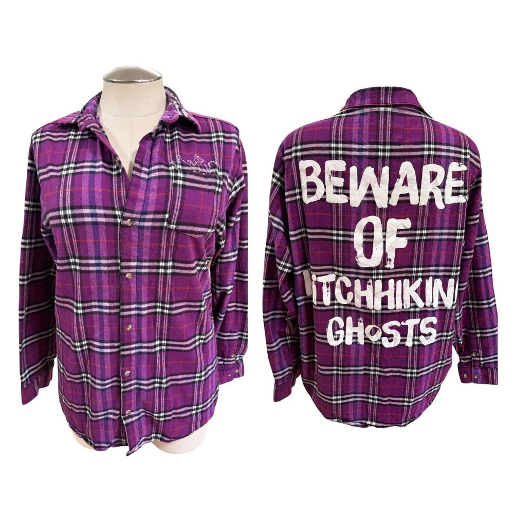 Cakeworthy 3XL Disney Haunted Mansion Hitchhiking Ghosts Plaid Flannel Shirt Top